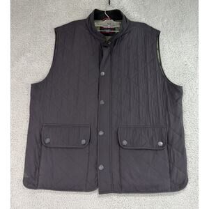 Untuckit Vest Mens Black Sz XL Woodcrest Full Zip Quilted Golf Lightweight Snap
